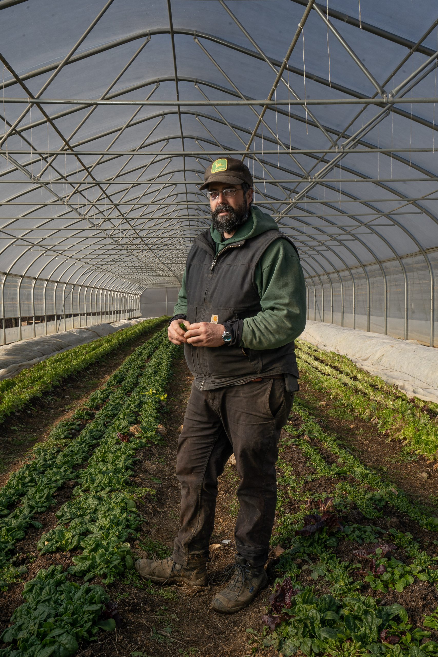 Tom Paduano in the greenhouse