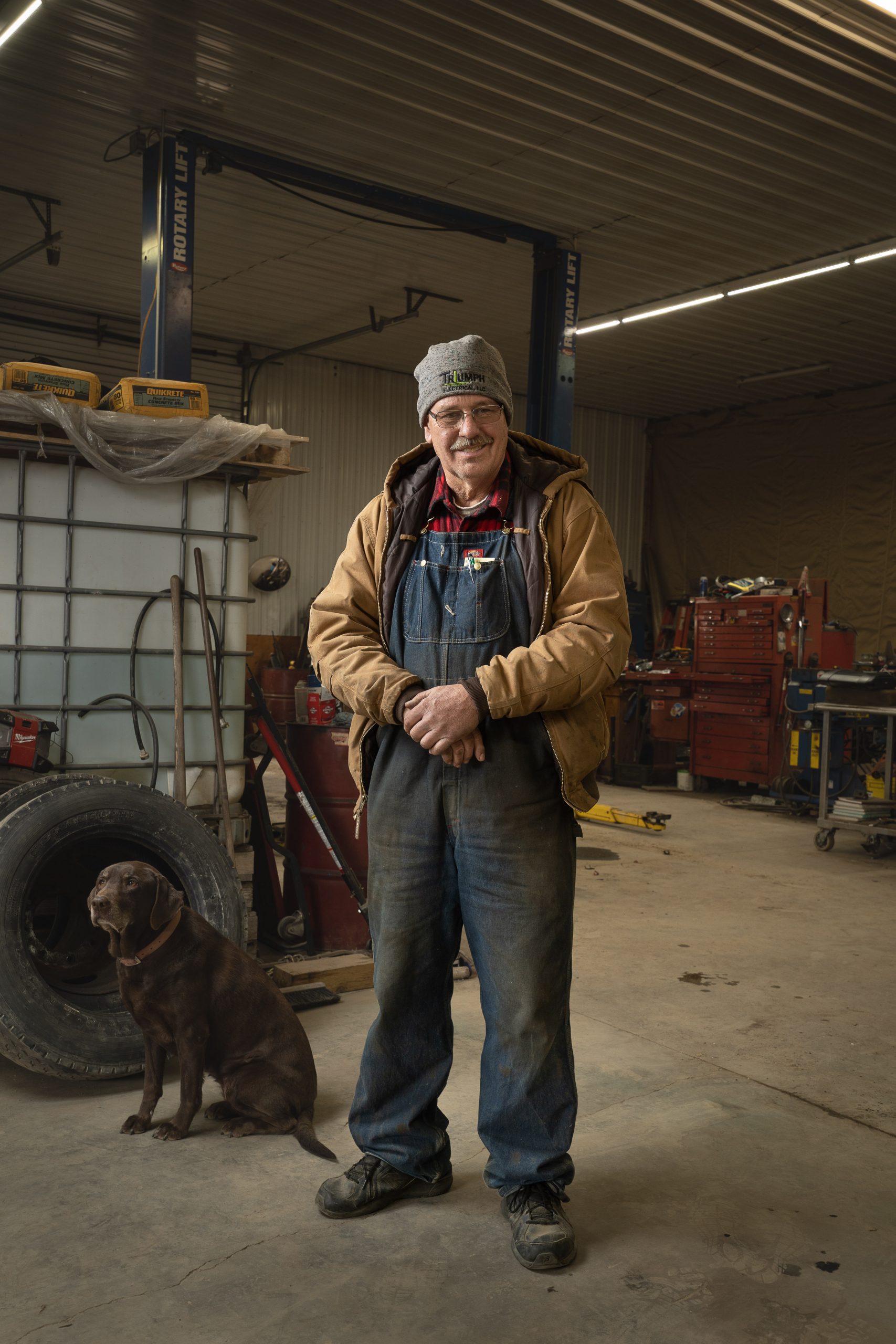 William “Jerry” England in his garage
